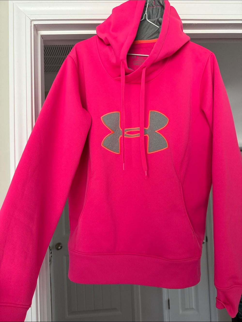Under Armour Neon Pink Logo Pullover Hoodie
